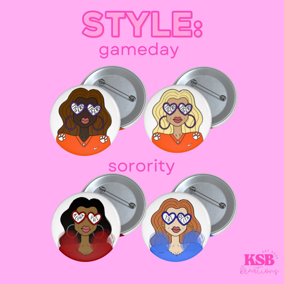 Custom Sororoity/Game Day Girl Pin