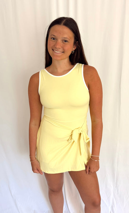 BUTTER YELLOW WRAP DRESS