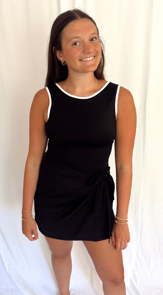 BACK IN BLACK WRAP DRESS